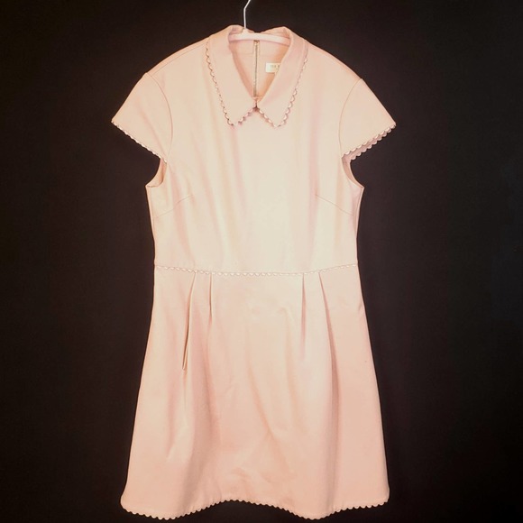 Ted Baker Dresses & Skirts - TED BAKER BLUSH CAP SLEEVE PETER PAN COLLAR STRETCH DRESS